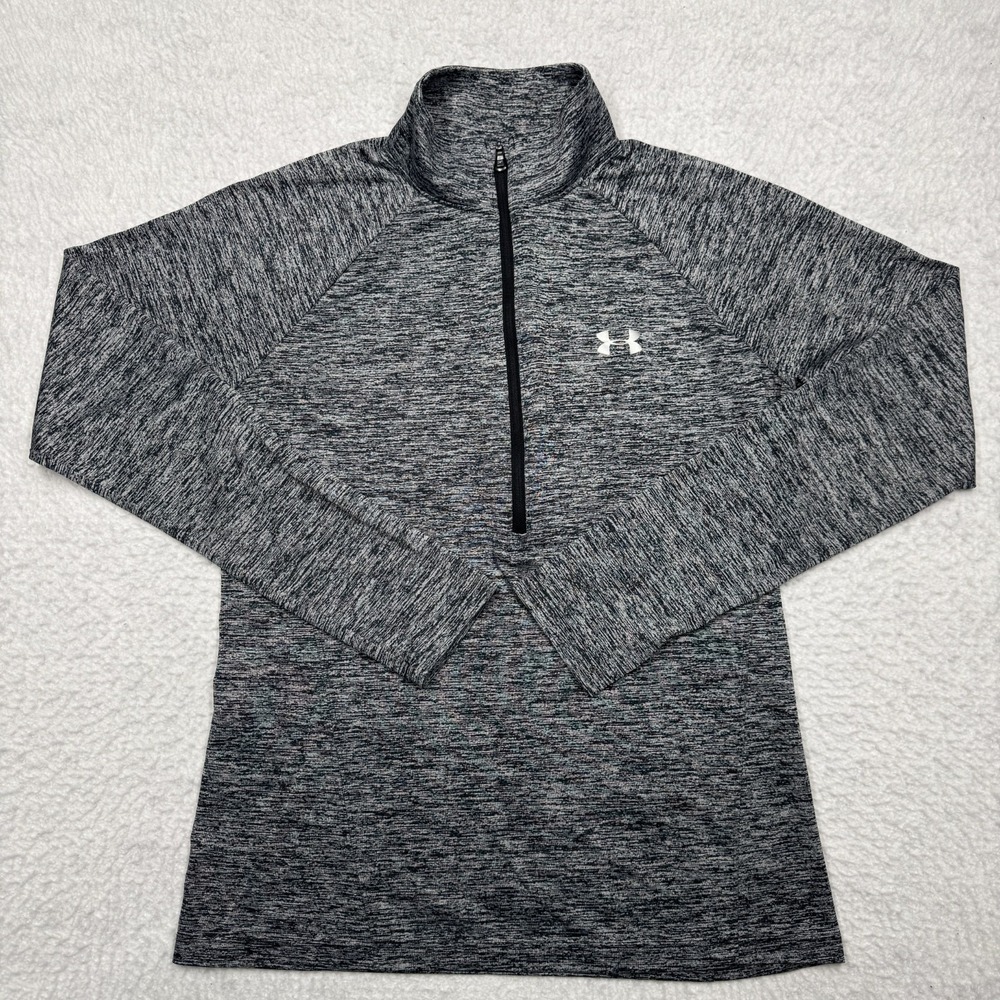 Under Armour Heat Gear 1/2 Zip Dark Gray Pullover Track Jacket Women's‎ Size M